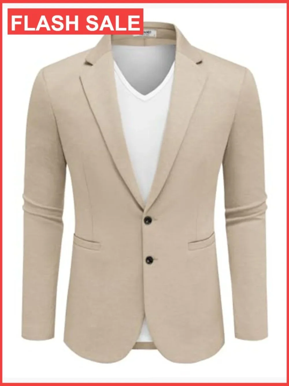 Men's Casual Knit Sport Coat Blazer Slim Fit Two Button Notched Lapel